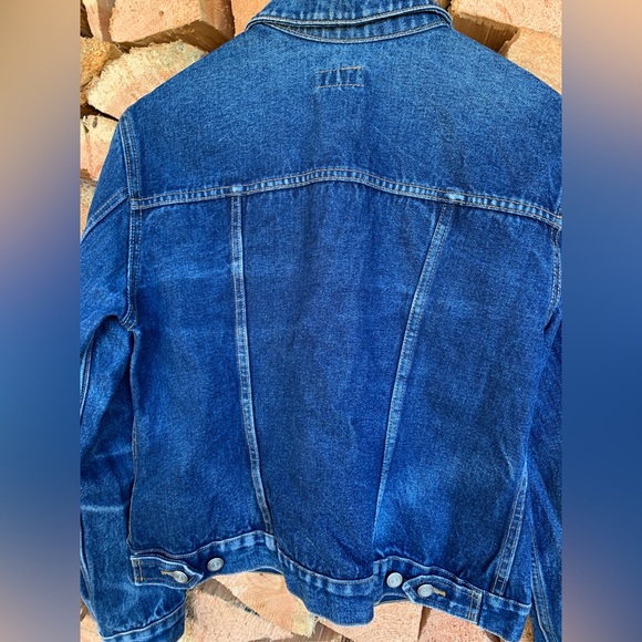 Vintage Y2K Women’s Medium Indigo Semi Cropped Denim Jean Jacket Layer Gilmore G - Picture 7 of 7